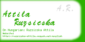 attila ruzsicska business card